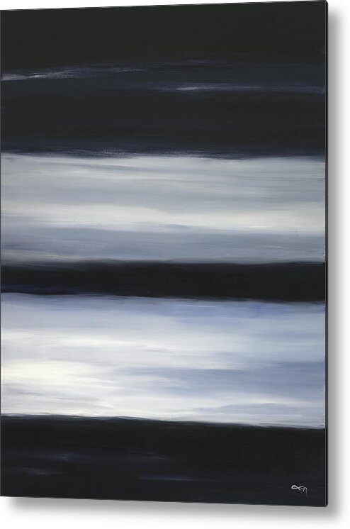 Abstract Metal Print featuring the painting Indigo Blur I by Tamara Nelson