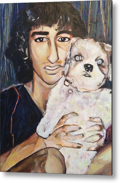 Dog Metal Print featuring the painting Inseparable Sunny and Milly by Belinda Low