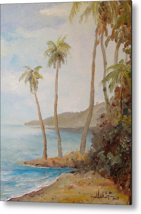 Island Metal Print featuring the painting Inside the Reef by Alan Lakin