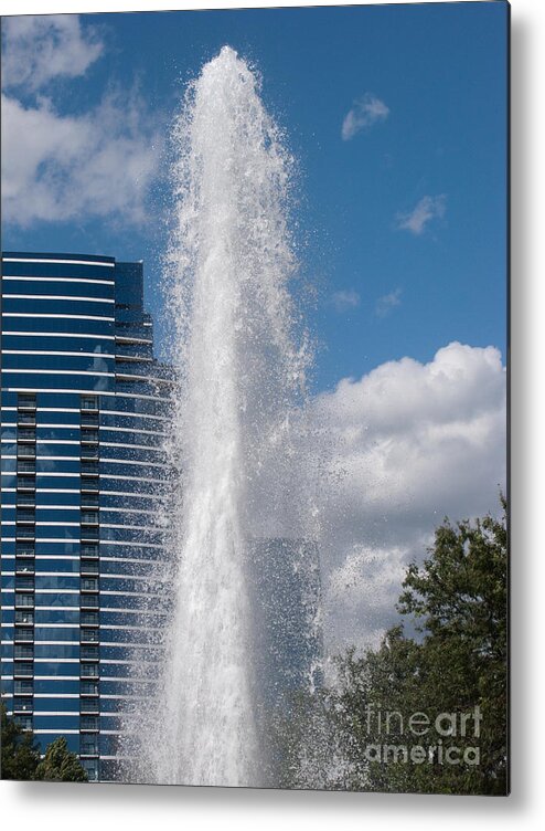 Fountain Metal Print featuring the photograph Into the Blue by Ann Horn