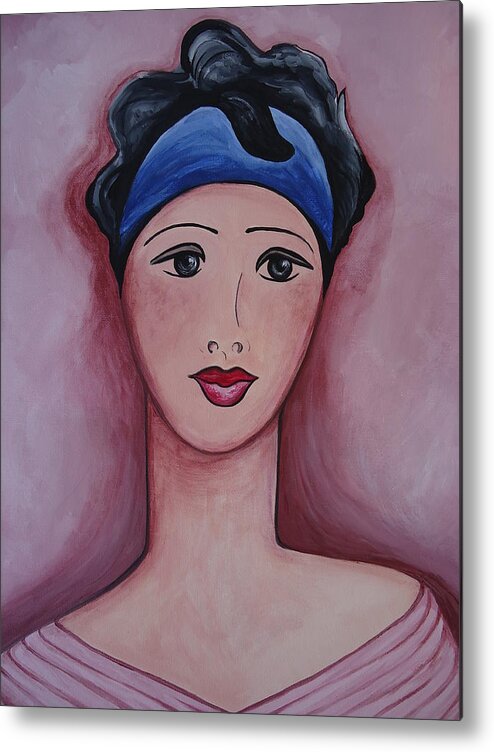 Female Portrait Metal Print featuring the painting Isabella by Leslie Manley