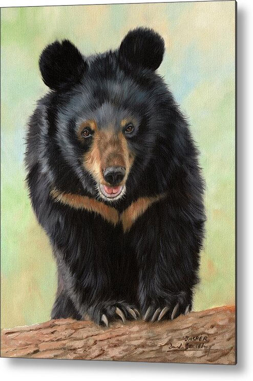 Moon Bear Metal Print featuring the painting Jasper Moon Bear - In support of Animals Asia by Rachel Stribbling