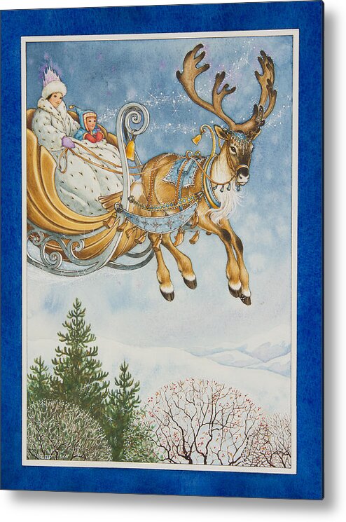 Snow Queen Metal Print featuring the painting Kay and the Snow Queen by Lynn Bywaters