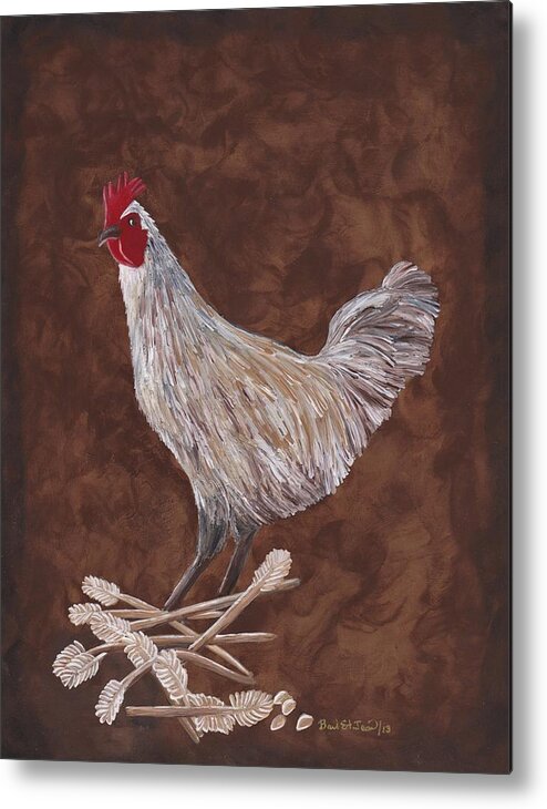 King Richard The Rooster Metal Print featuring the painting King Richard the Rooster by Barbara St Jean
