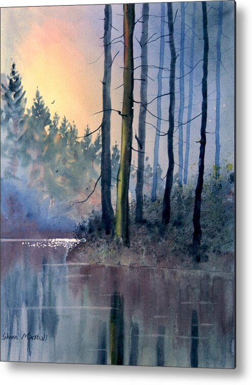 Glenn Marshall Artist Metal Print featuring the painting Lake Tranquility by Glenn Marshall