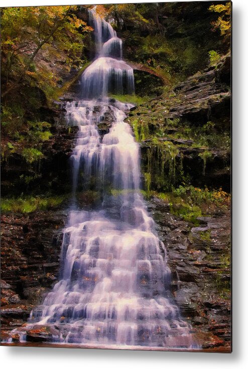 West Virginia Metal Print featuring the digital art late summer Cathedral falls 2 by Flees Photos