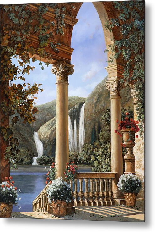 Water Fall Metal Print featuring the painting Le Cascate by Guido Borelli