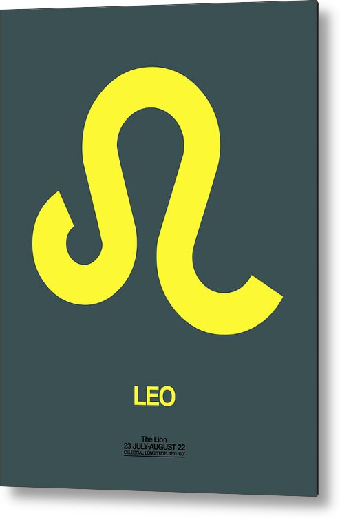  Metal Print featuring the digital art Leo Zodiac Sign Yellow by Naxart Studio