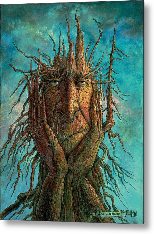 Trees With Faces Metal Print featuring the painting Lightninghead by Frank Robert Dixon