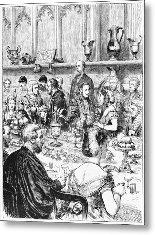 1872 Metal Print featuring the painting London Banquet, 1872 by Granger