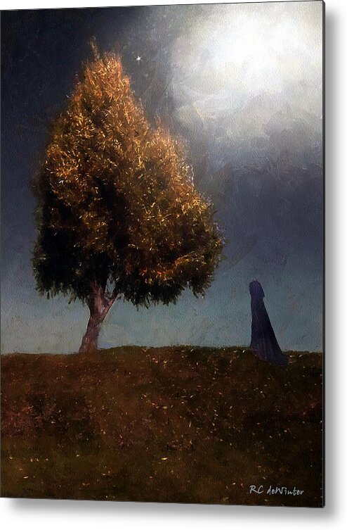 Tree Metal Print featuring the painting Long Black Veil by RC DeWinter