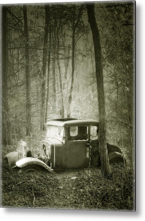 Cars Metal Print featuring the photograph Lost in the Woods by John Anderson