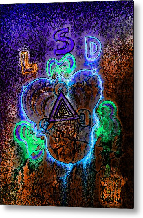 Abstract Metal Print featuring the digital art LSD by Steve Taylor