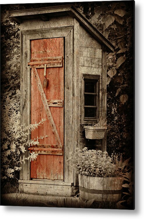 Outhouse Metal Print featuring the photograph Luxury Outhouse by Dark Whimsy