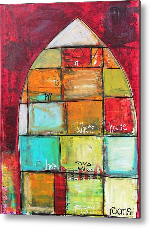 Worship Art Metal Print featuring the mixed media Many Rooms by Carrie Todd