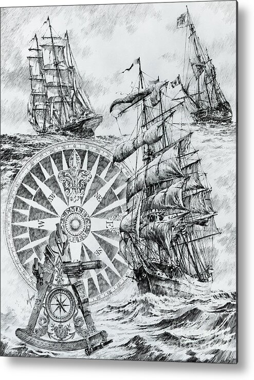 Maritime Metal Print featuring the drawing Maritime Heritage by James Williamson