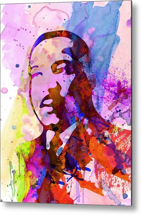 Martin Luther King Jr Metal Print featuring the painting Martin Luther King Jr Watercolor by Naxart Studio