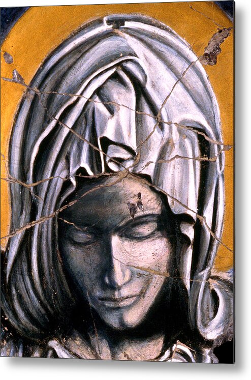 Spiritual Metal Print featuring the painting Mary Super Petram - Study No. 1 by Steve Bogdanoff
