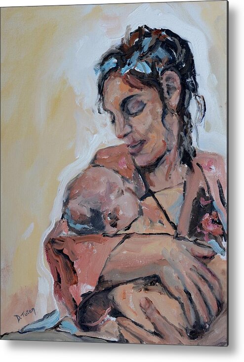 Baby Metal Print featuring the painting Maternal Love by Donna Tuten