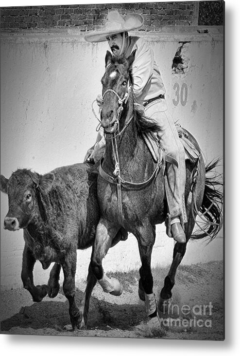 Cowboy Metal Print featuring the photograph Mexican Cowboy by Barry Weiss