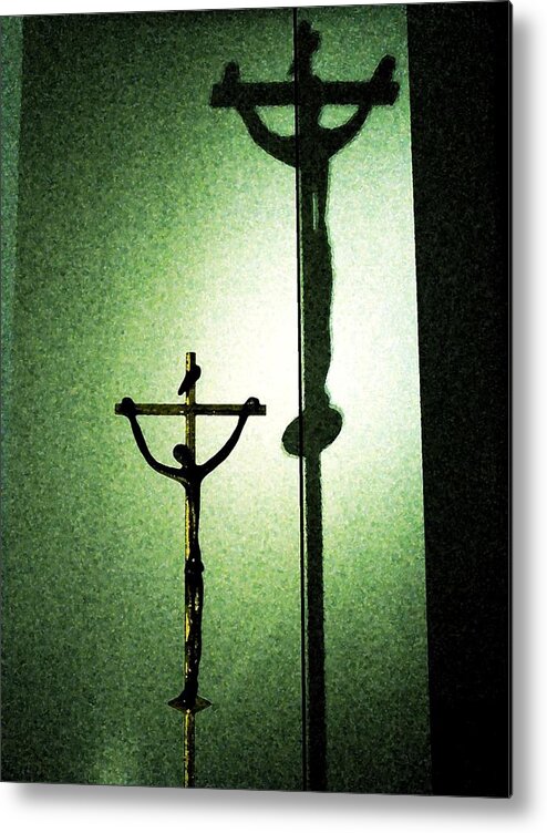 Cross Metal Print featuring the photograph More than a Shadow by Zinvolle Art