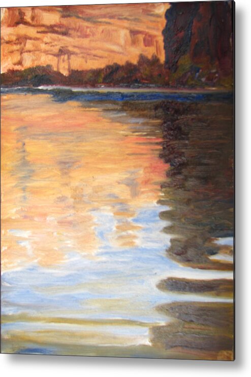 Landscape Metal Print featuring the painting Morning Reflections by Page Holland