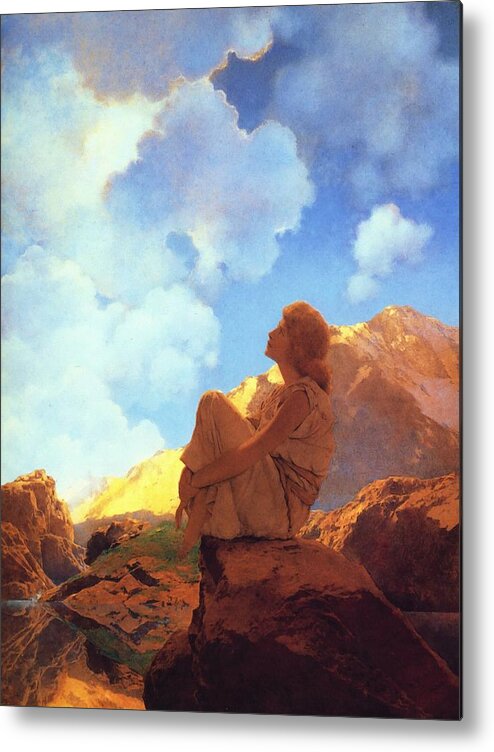 Maxfield Parrish Metal Print featuring the painting Morning Spring by Maxfield Parrish