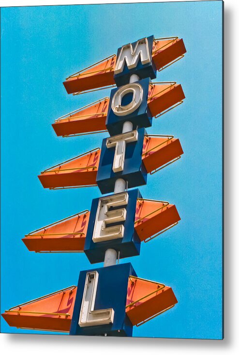 Large Motel Sign Metal Print featuring the photograph Motel Large by Matthew Bamberg
