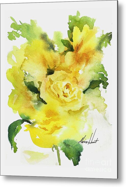Contemporary Floral Metal Print featuring the painting Natural Grace  by Maria Hunt