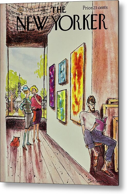 Illustration Metal Print featuring the painting New Yorker August 5th 1961 by Charles D Saxon