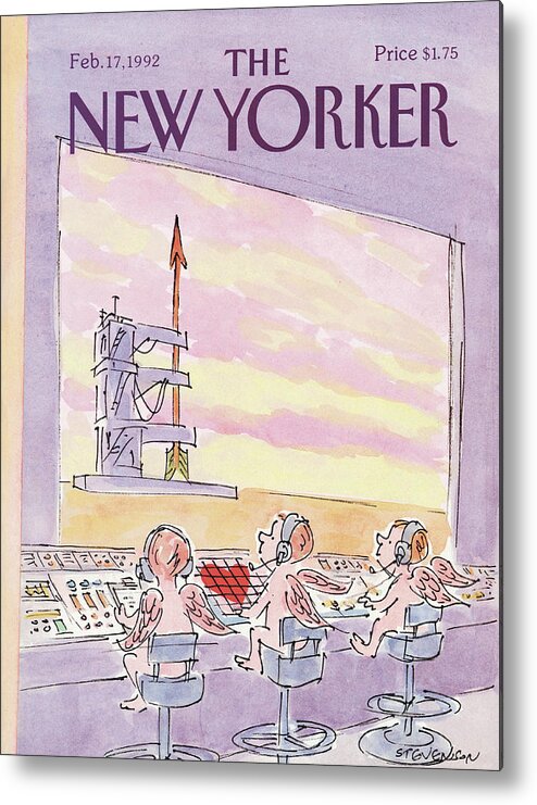 Holiday Metal Print featuring the painting New Yorker February 17th, 1992 by James Stevenson
