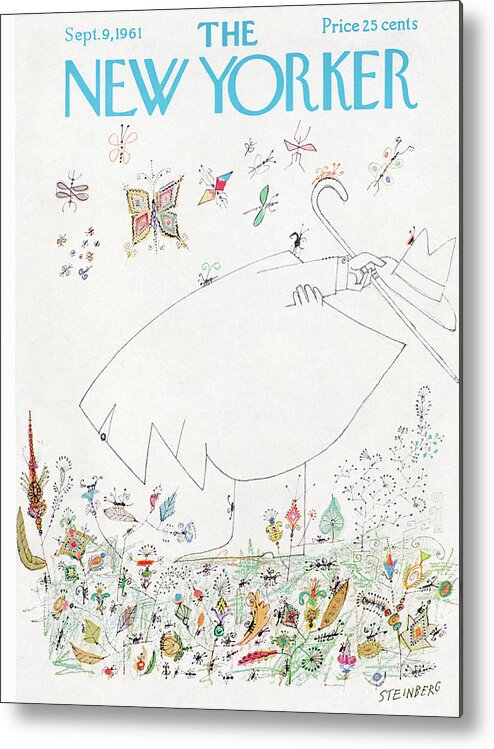 Fall Metal Print featuring the painting New Yorker September 9th, 1961 by Saul Steinberg