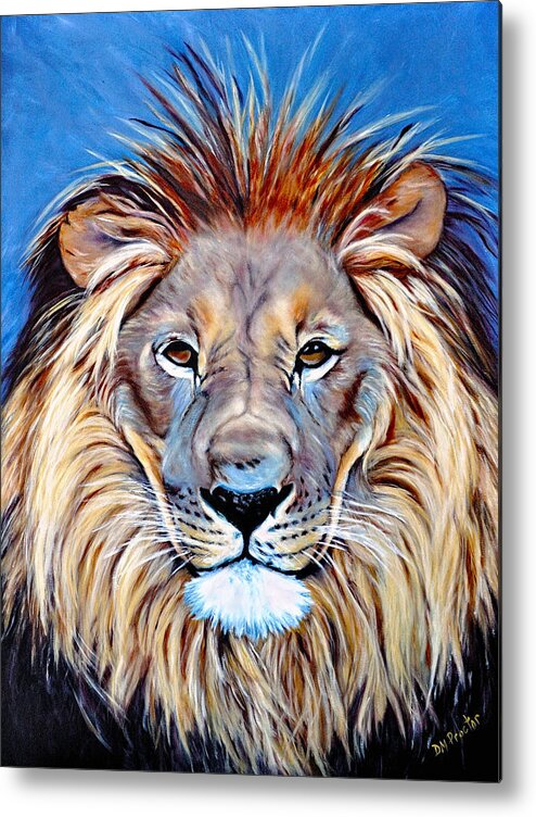 Lion Metal Print featuring the painting Noble Pride by Donna Proctor