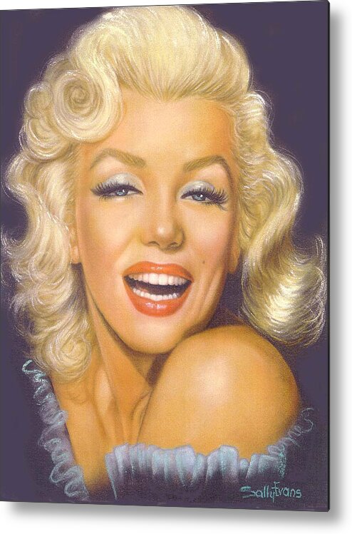 Most Enduring Sex Symbol Metal Print featuring the pastel Marilyn Monroe by Sally Evans