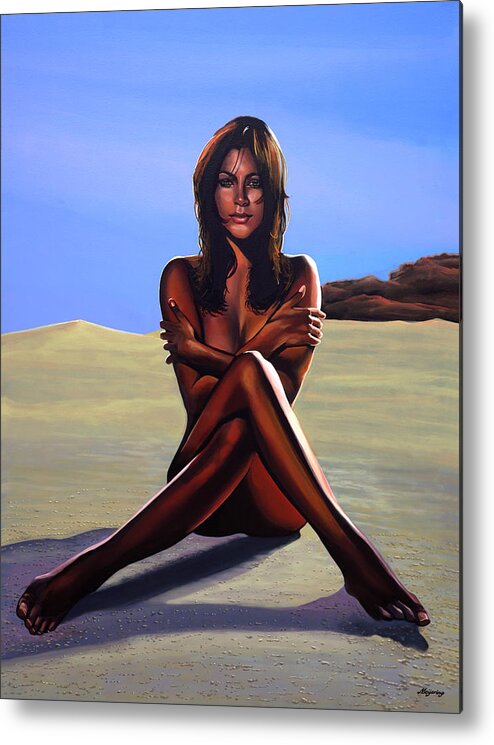 Nude Metal Print featuring the painting Nude Beach Beauty by Paul Meijering