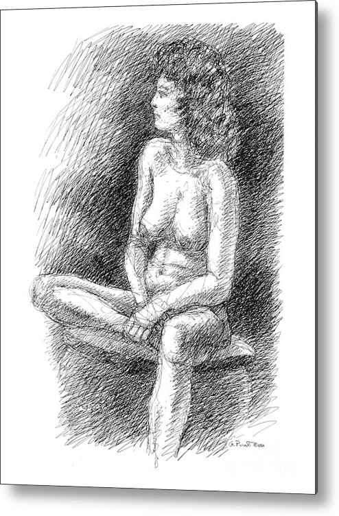 Sketches Metal Print featuring the drawing Nude Female Sketches 2 by Gordon Punt