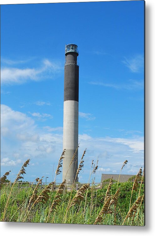 Oak Island Metal Print featuring the photograph Oak Island Lighthouse by Bob Sample