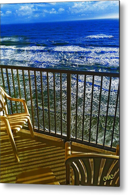 Seascape Metal Print featuring the digital art Oceanside Seating by CHAZ Daugherty