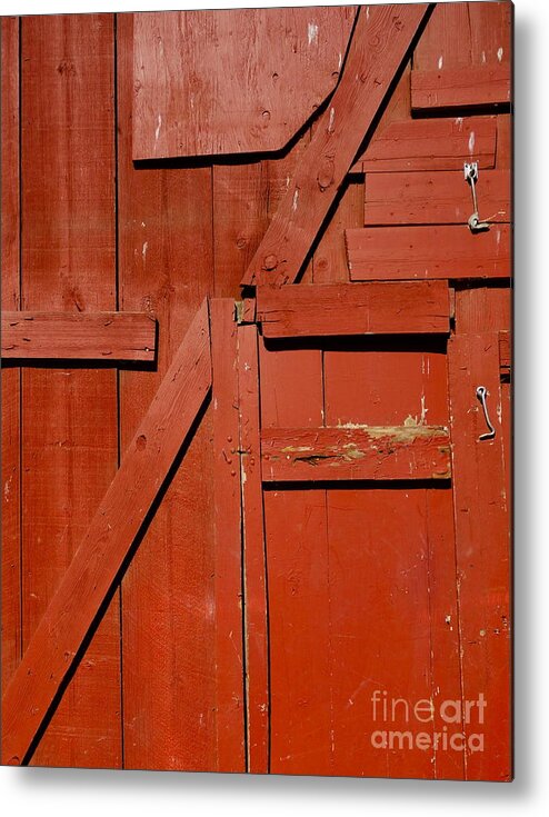 Old Metal Print featuring the photograph Old Barn Door 1 by Jacqueline Athmann