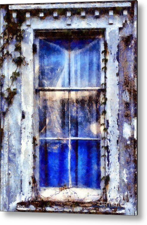 Window Metal Print featuring the photograph Old Blue Window by Janine Riley