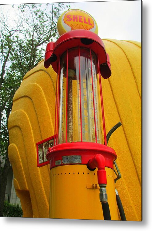 Shell Metal Print featuring the photograph Old Shell Gas Pump by Randall Weidner