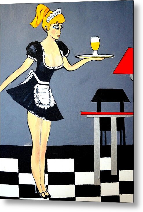 French Maid Metal Print featuring the painting Ooolala French Maid by Nora Shepley