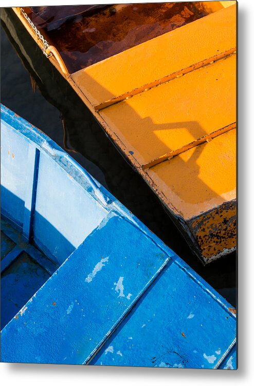 Boat Metal Print featuring the photograph Orange and Blue by Davorin Mance