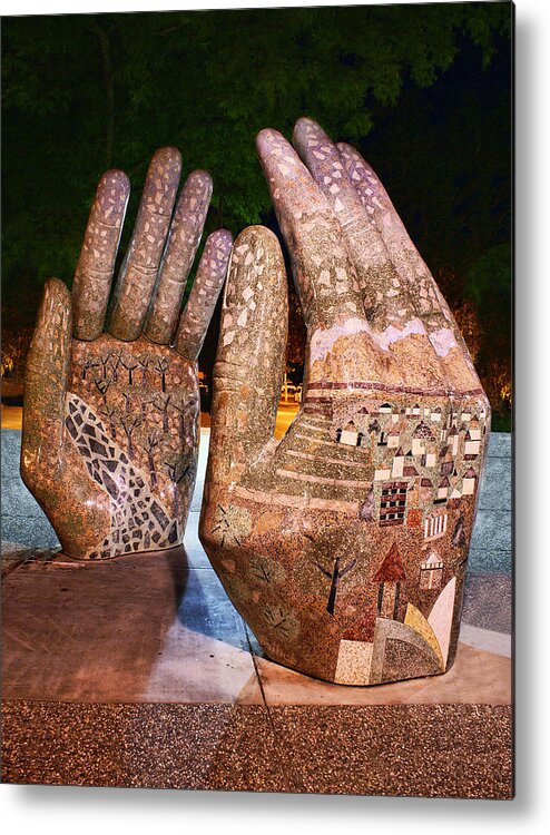 Sculpture Metal Print featuring the photograph Our Hands by Abram House