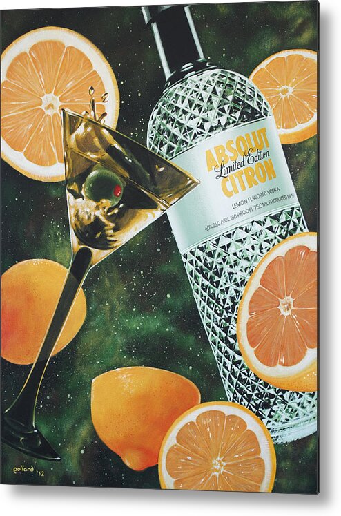 Vodka Metal Print featuring the painting Outer Citron by Glenn Pollard