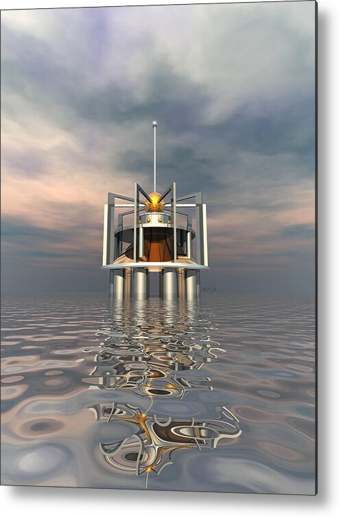 Structure Metal Print featuring the digital art Outpost by Phil Perkins