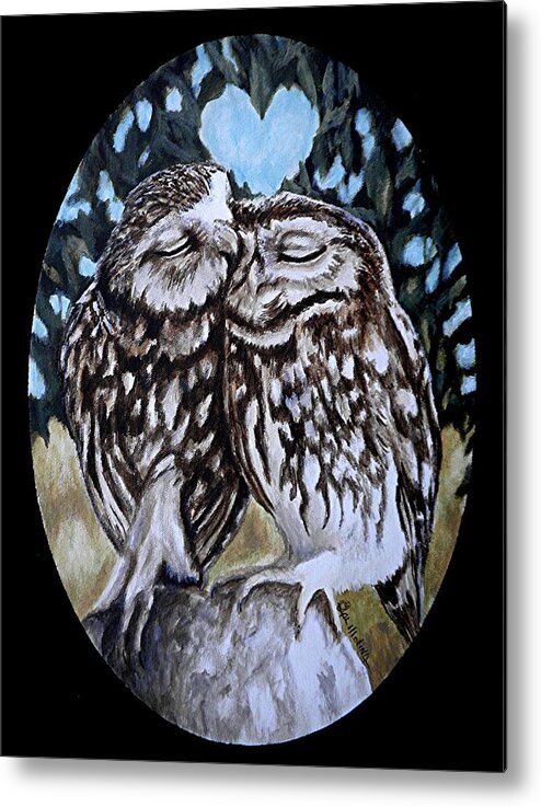 Owl Metal Print featuring the painting Owl Always Love You by Al Molina
