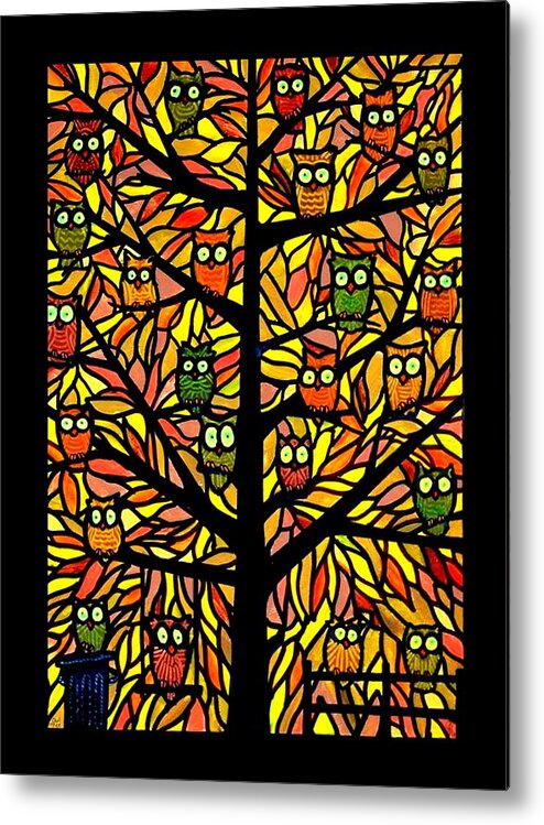 Owl Metal Print featuring the painting Owl Tree by Jim Harris