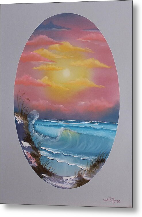 Seascape Metal Print featuring the painting Pacific Ocean Sunset by Bob Williams