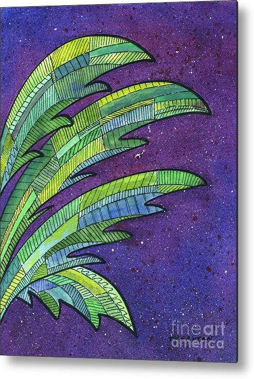 Palm Metal Print featuring the painting Palms Against the Night Sky by Diane Thornton